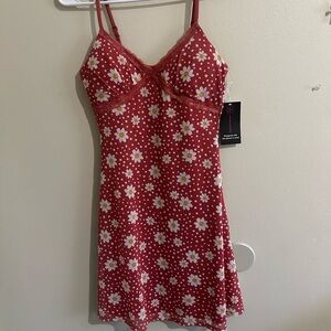 Charming Floral Red Chemise
